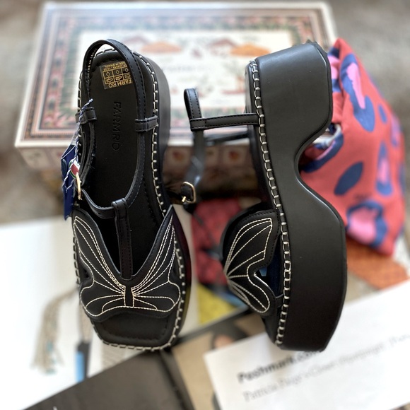 Farm Rio Black Butterfly Flatform sandal - Picture 7 of 13